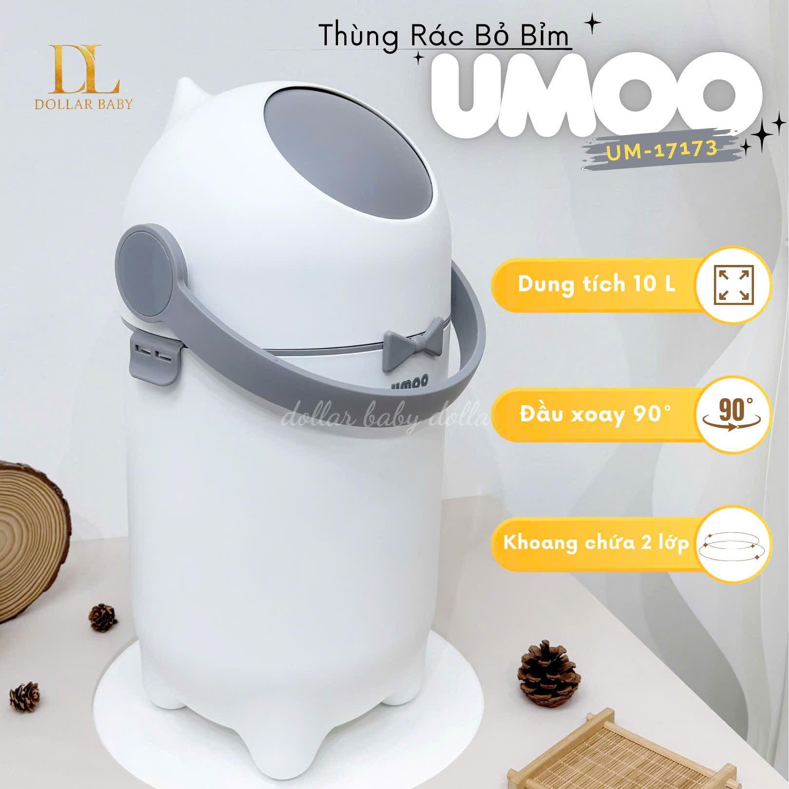  Thùng Rác Bỏ Bỉm Trắng UM - 17173 