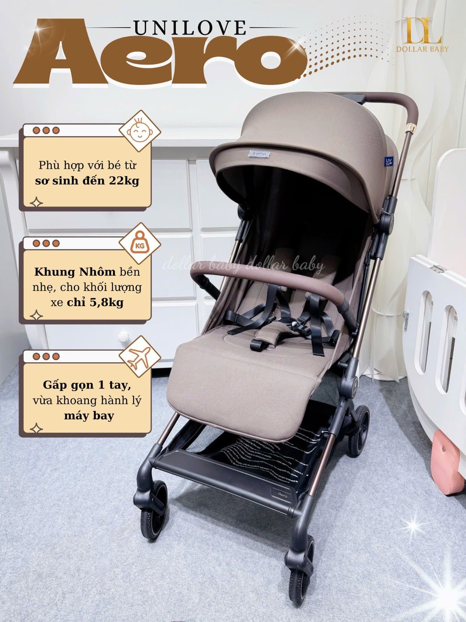  Xe Đẩy Unilove Aero 