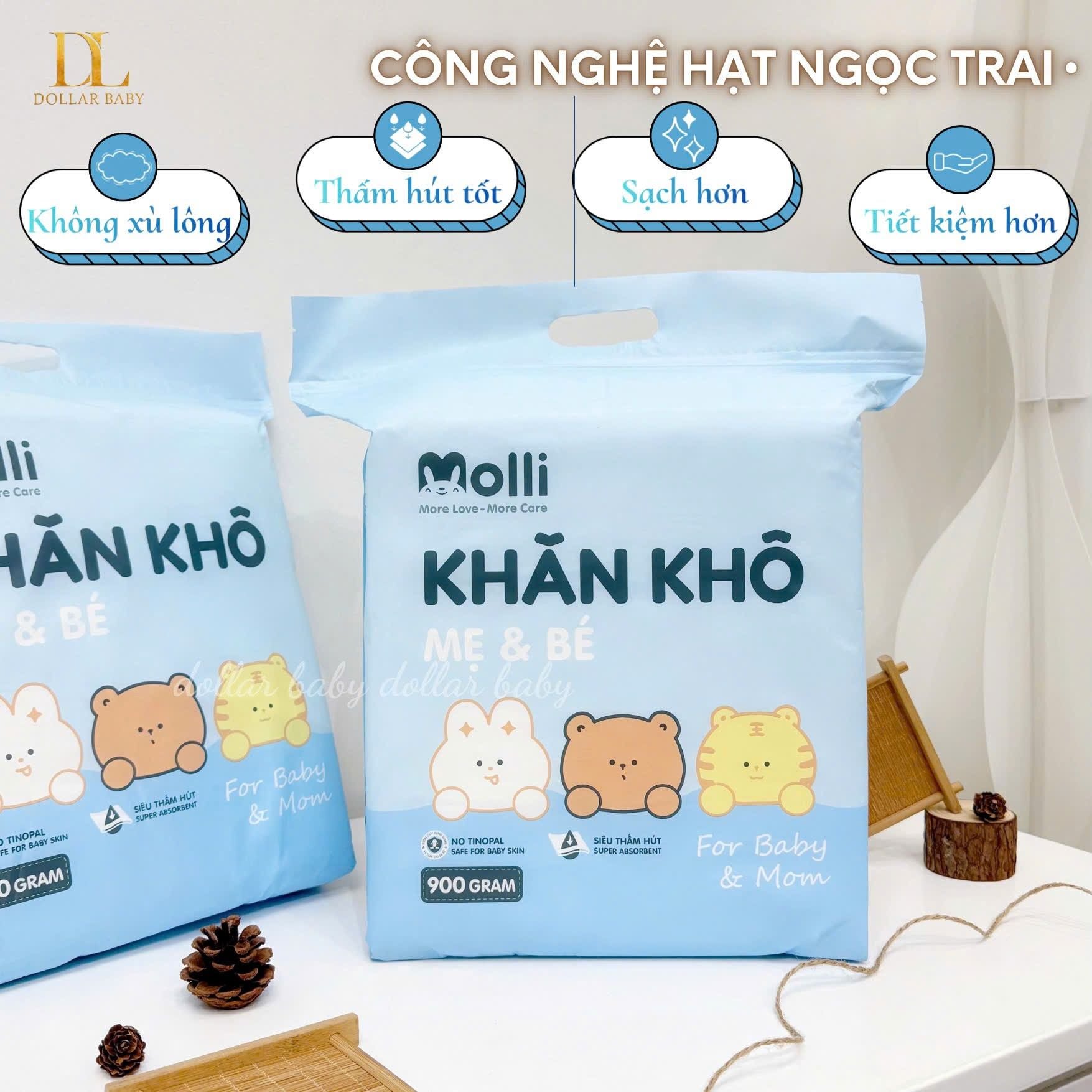  Khăn Vải Khô Đa Năng Molli 