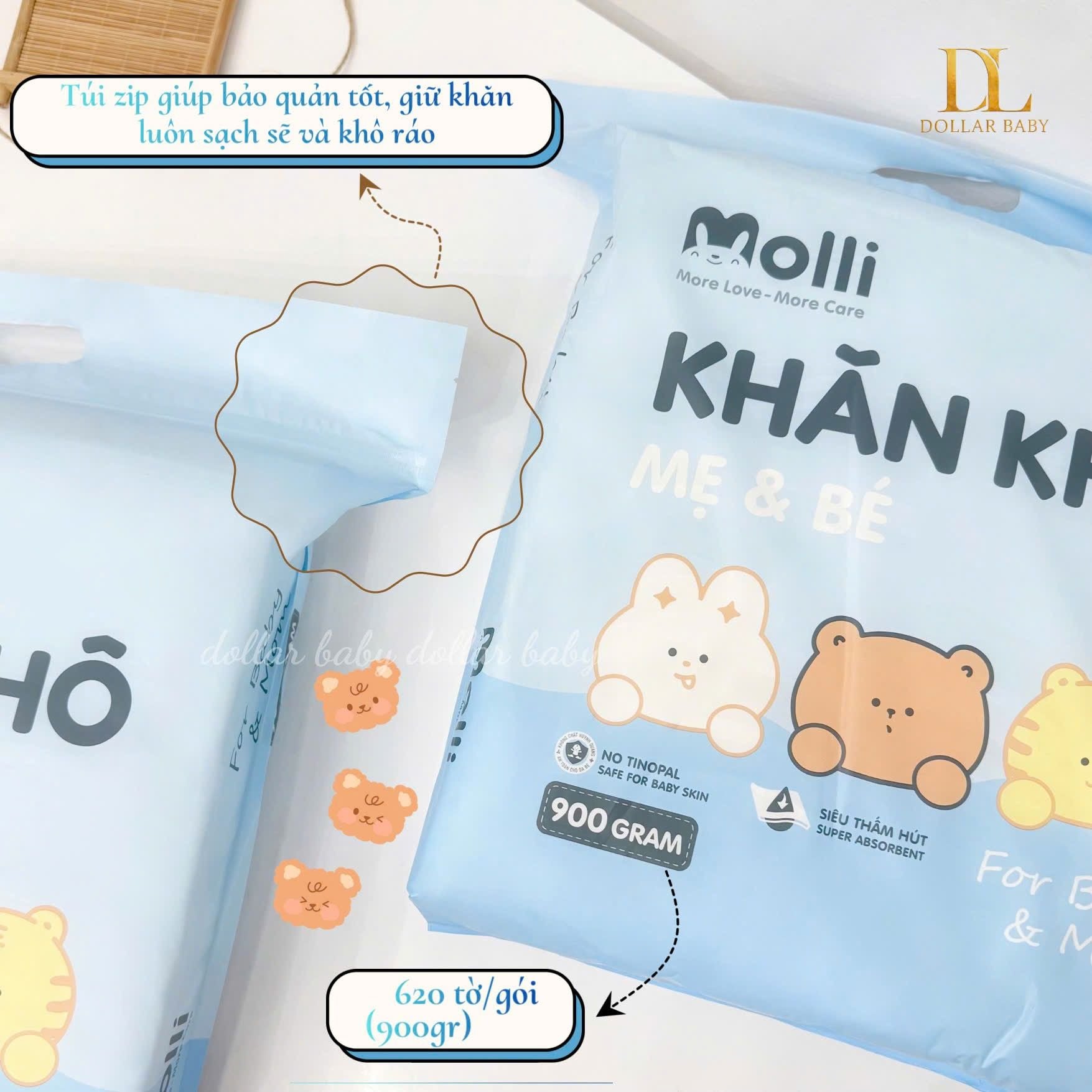  Khăn Vải Khô Đa Năng Molli 