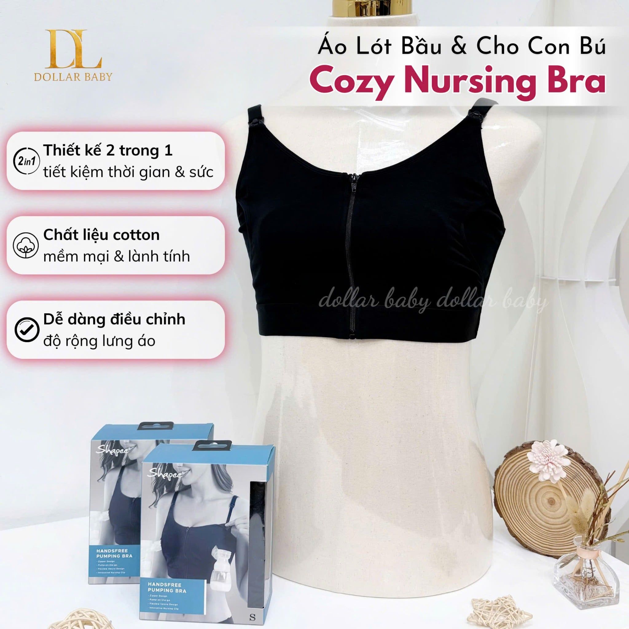  Shapee - Áo Lót Hút Sữa Rảnh Tay & Cho Con Bú 2 Trong 1 - Cozy Nursing Bra 
