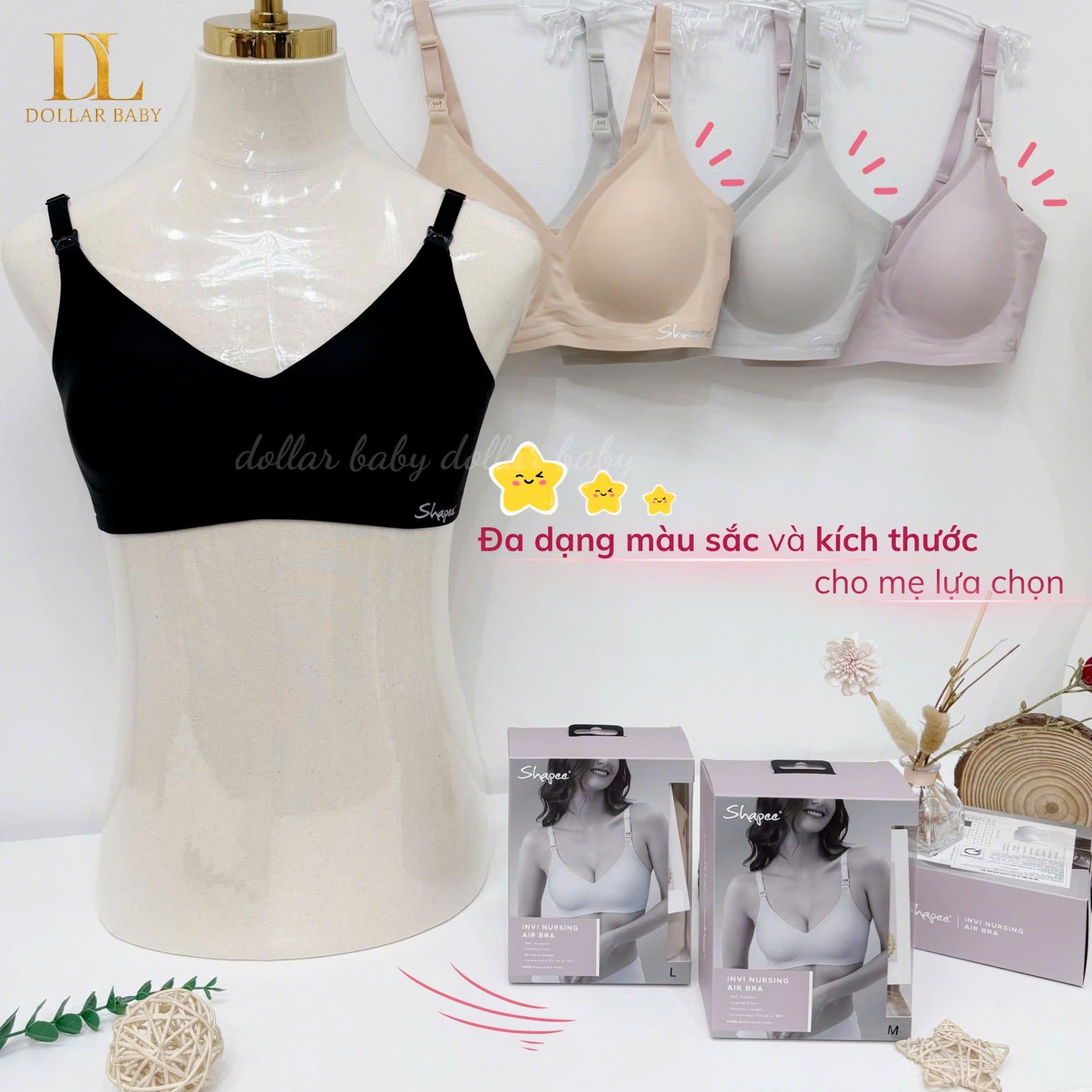  Shapee - Áo Lót Bầu & Cho Con Bú iNVI Không Gọng, Trơn Mát - INVI Nursing Air Bra 