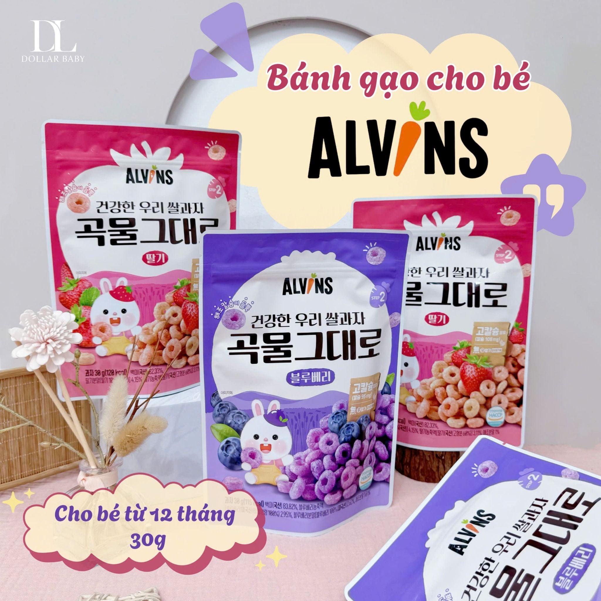  Alvins Bánh gạo cho bé 30g 