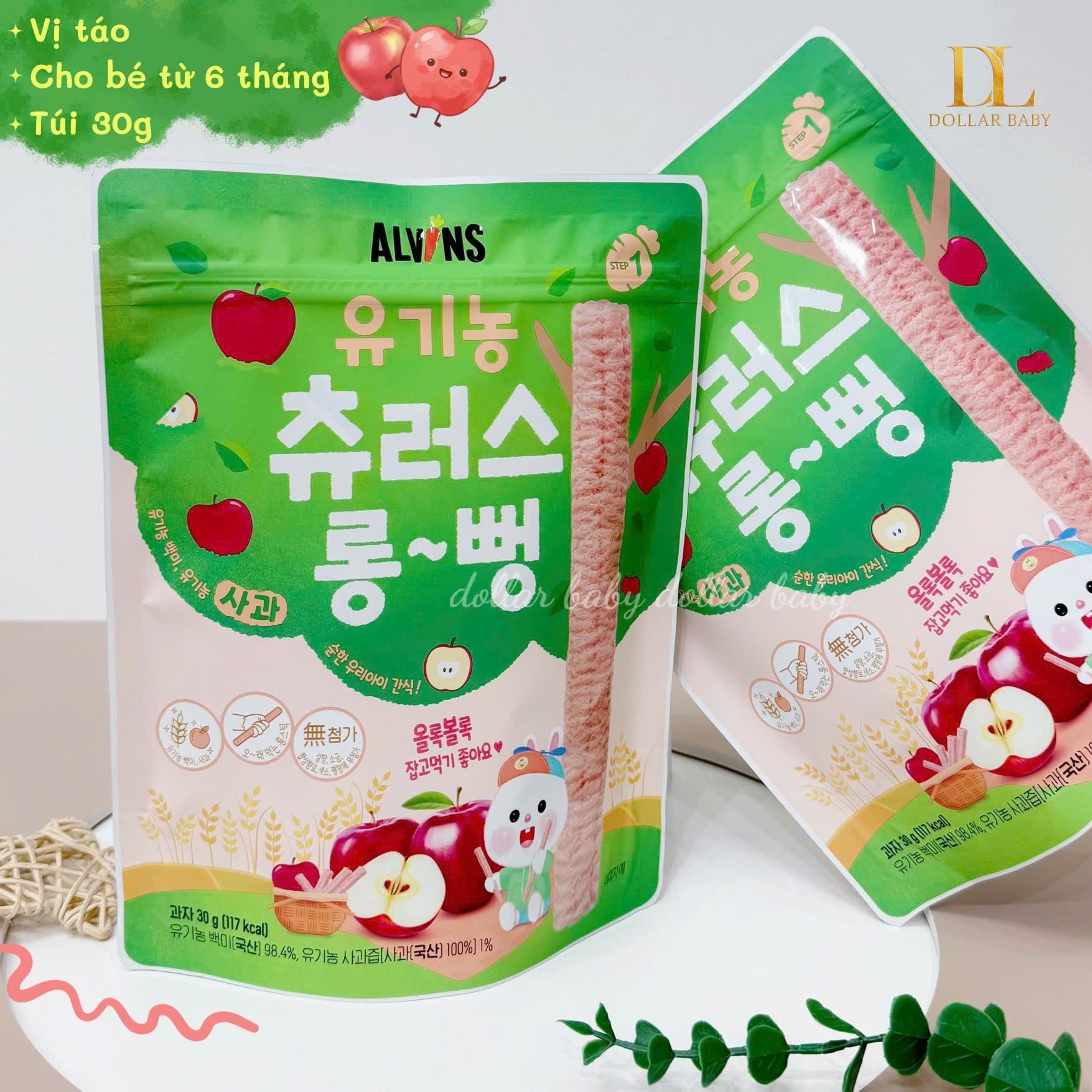  Alvins Bánh Gạo Ăn Dặm Hữu Cơ Cho Bé Dạng Thanh 30g (Từ 6 Tháng) 
