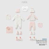  NOUS - Combo đi sinh 16 món hồng nhạt in họa tiết 