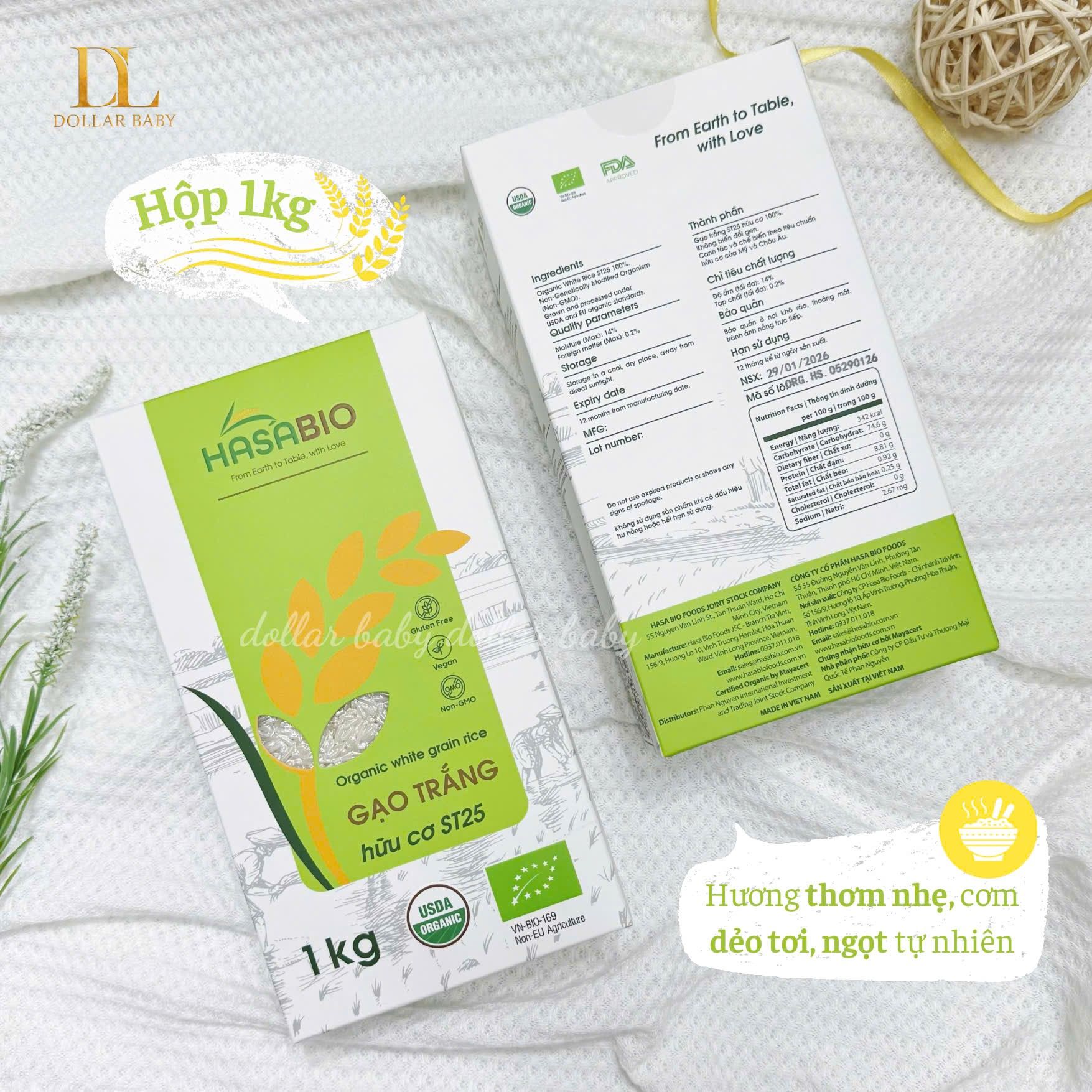  Gạo Trắng Hữu Cơ ST25 Hasa Bio 