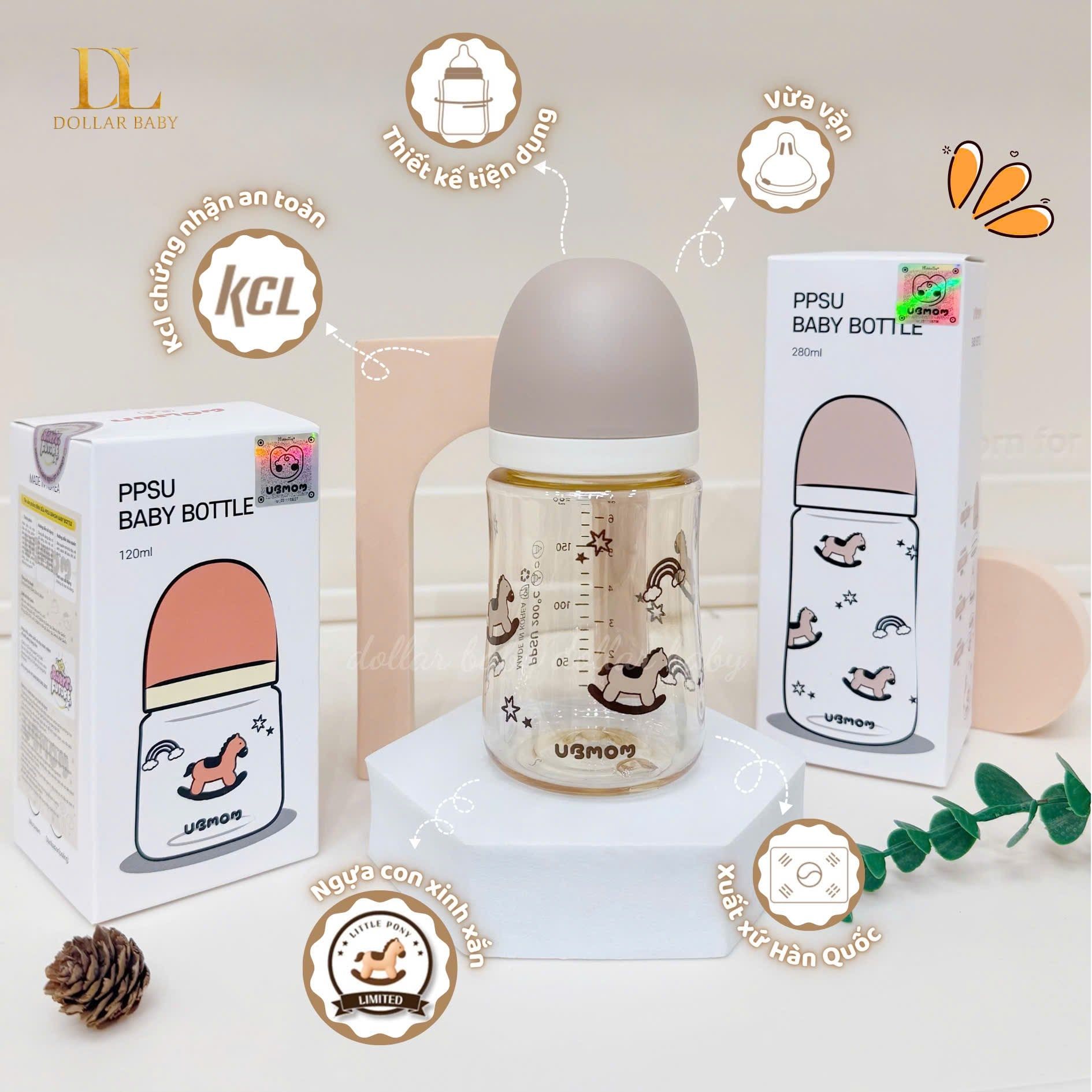  UBMOM - Bình sữa PPSU Hoạ Tiết Ngựa Con 2026 