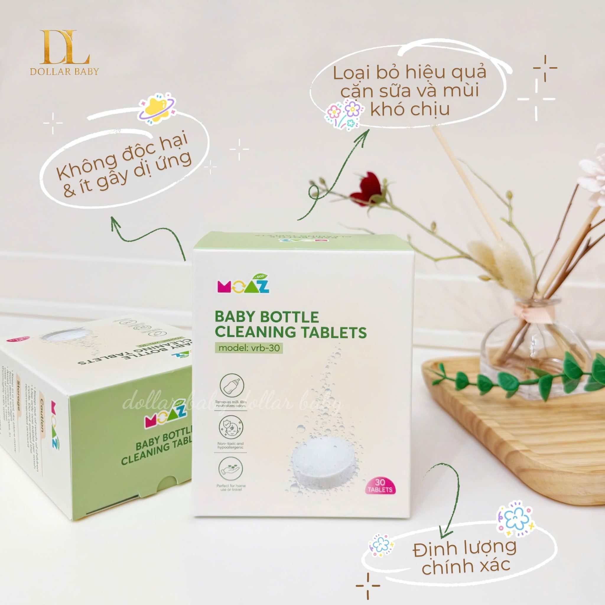 MOAZ ECO - Viên Rửa Bình Sữa 