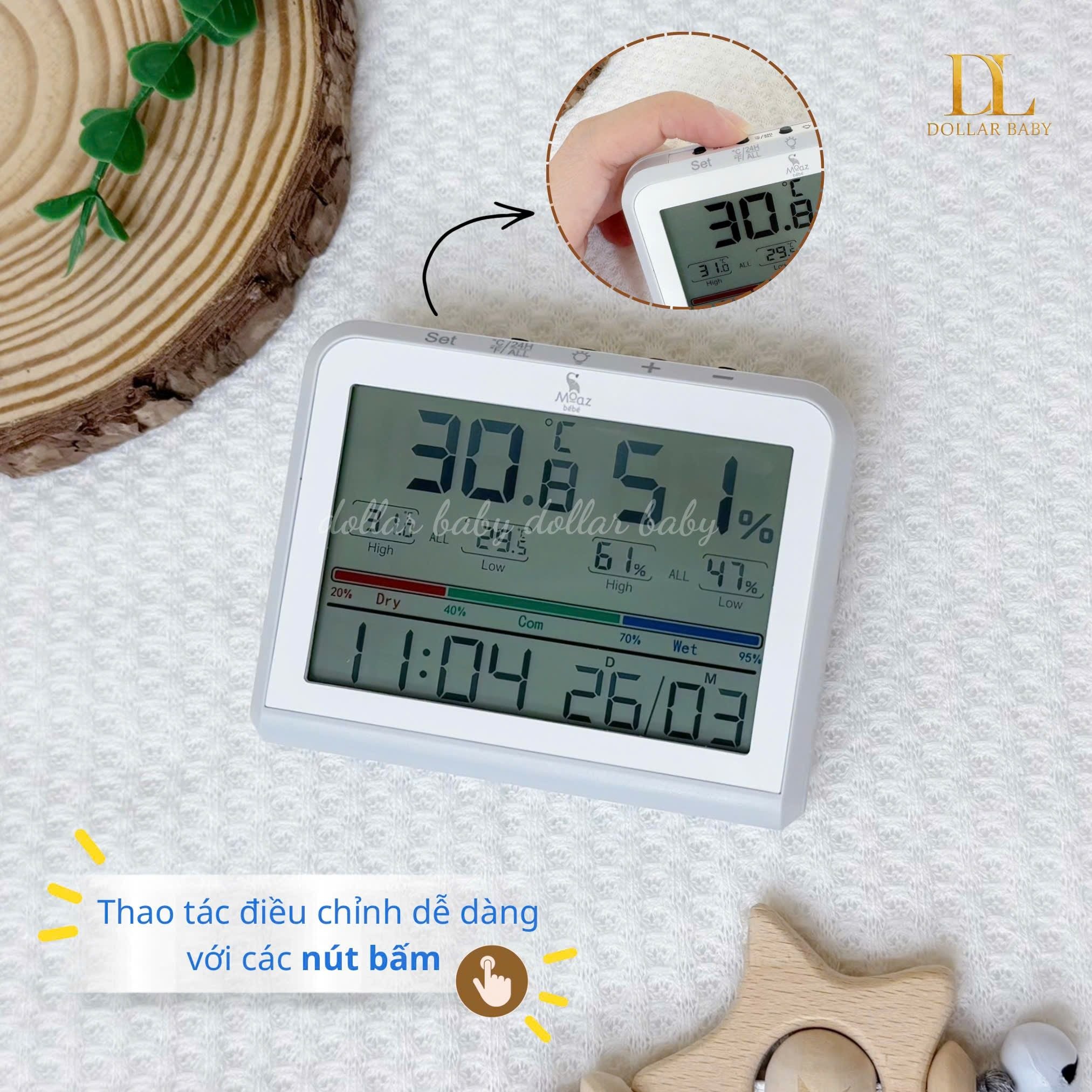  MOAZ BÉBÉ - Nhiệt ẩm kế điện tử MB124 
