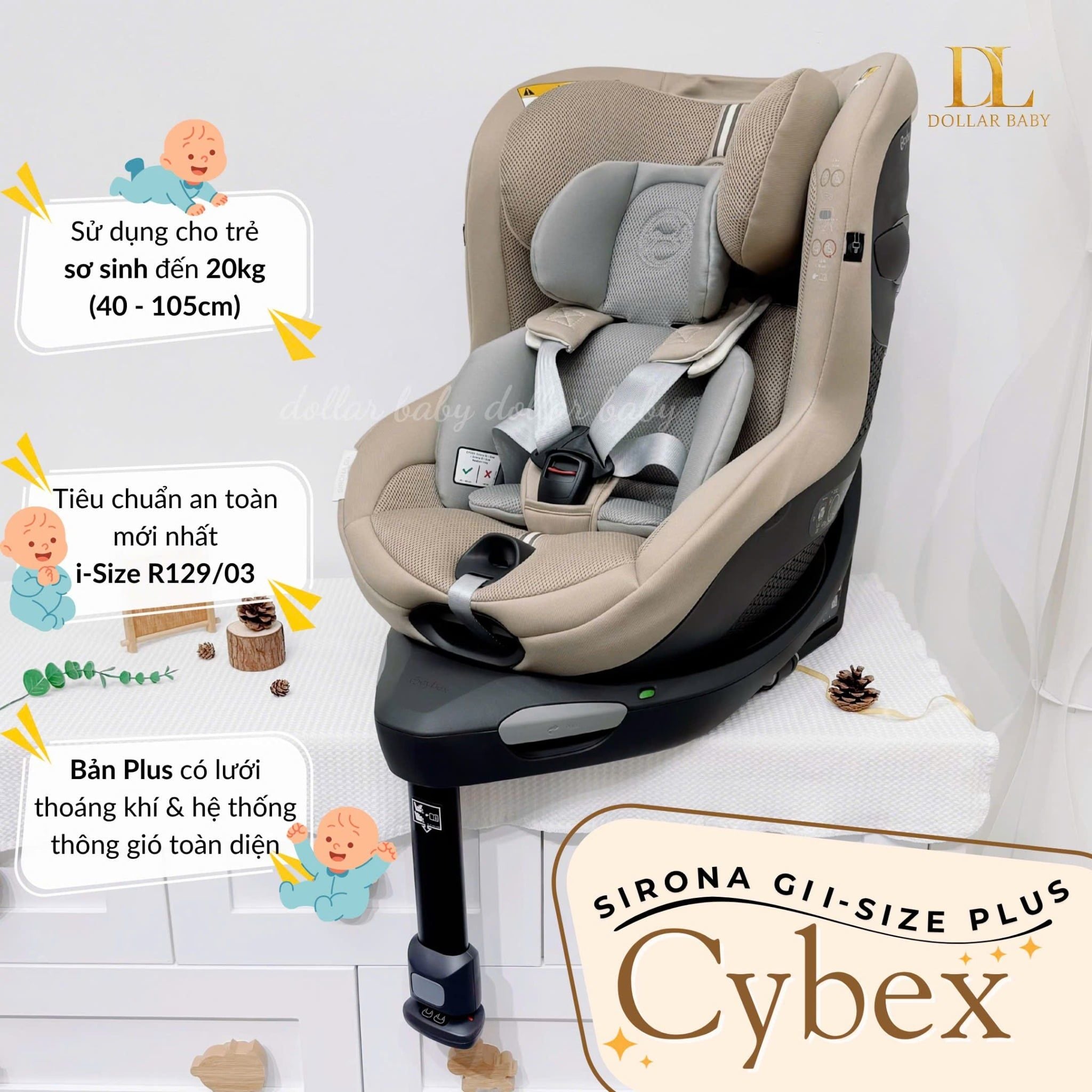  CYBEX Gold - Ghế Ngồi Ô Tô Xoay 360° Sirona Gi I-Size Plus 