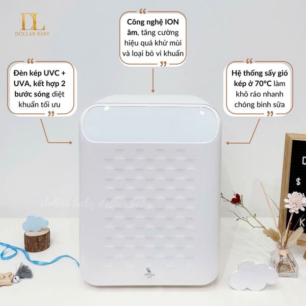  MOAZ BÉBÉ - Máy tiệt trùng sấy khô UVC – ION MB123 