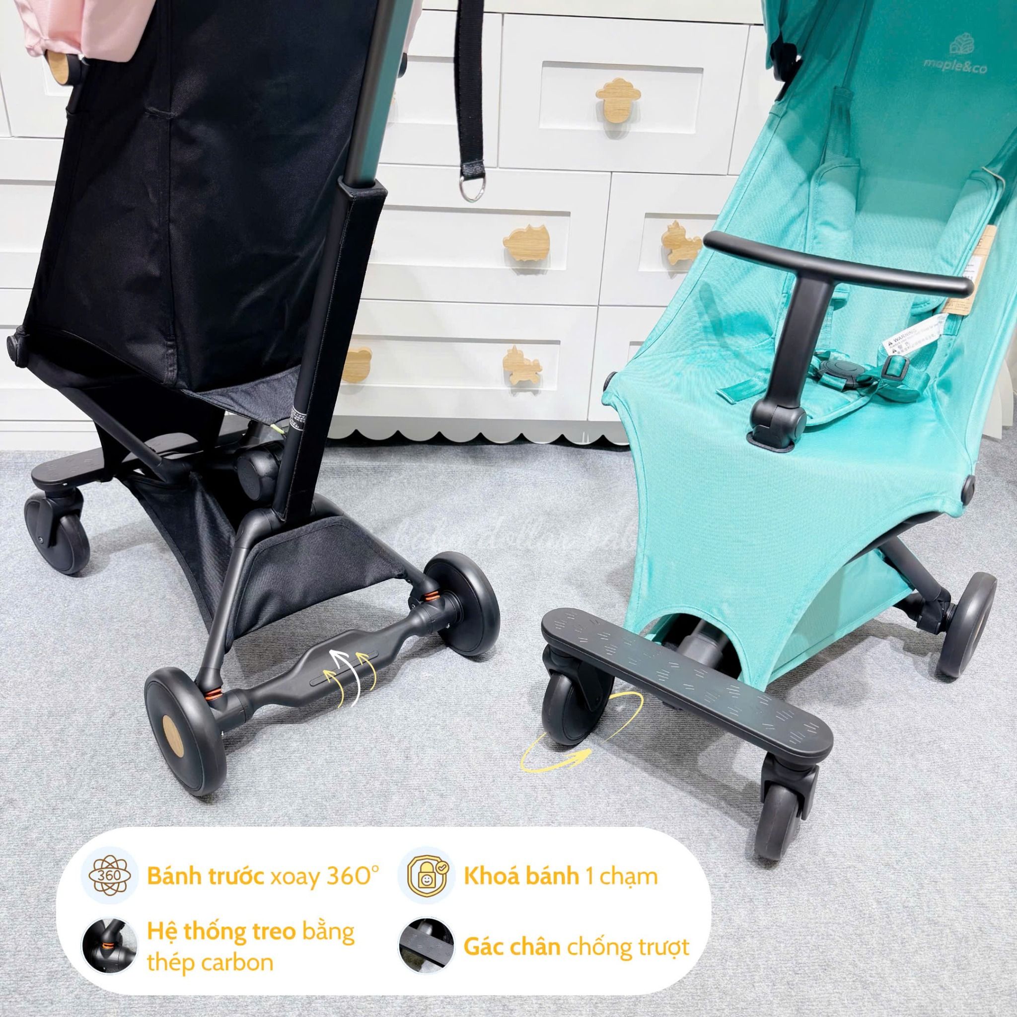  Xe đẩy gấp gọn Maple&Co Lovefun (6-36m) 