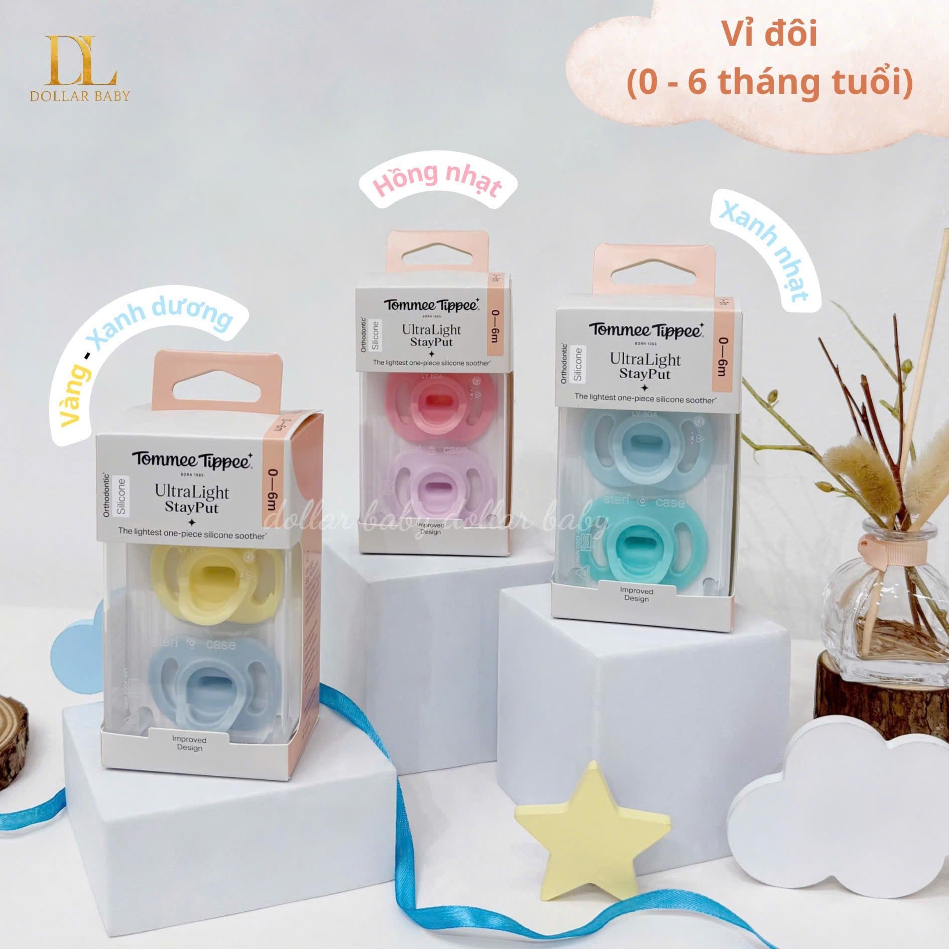  TOMMEE TIPPEE - Ty ngậm silicon siêu nhẹ cho bé Ultra Light (Vỉ Đôi) 