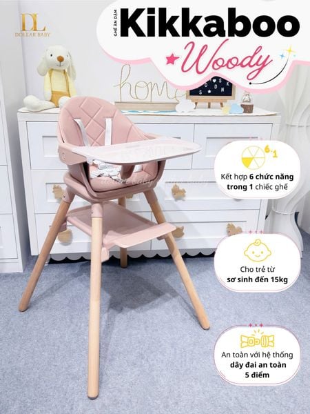  KIKKABOO - Ghế ăn dặm Woody 6in1 
