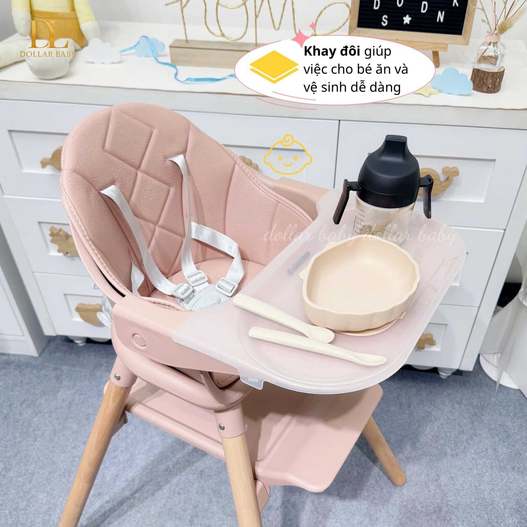  KIKKABOO - Ghế ăn dặm Woody 6in1 