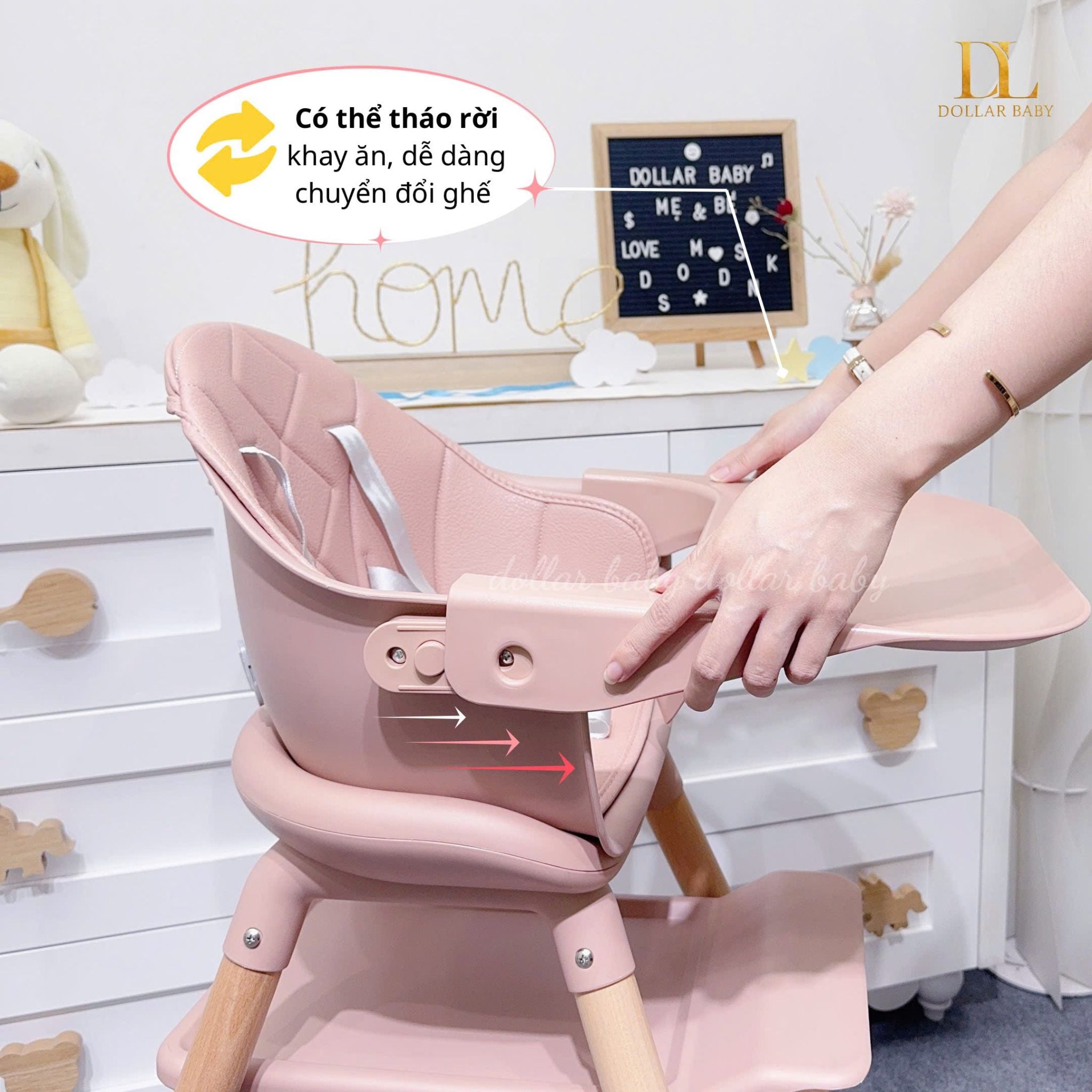  KIKKABOO - Ghế ăn dặm Woody 6in1 