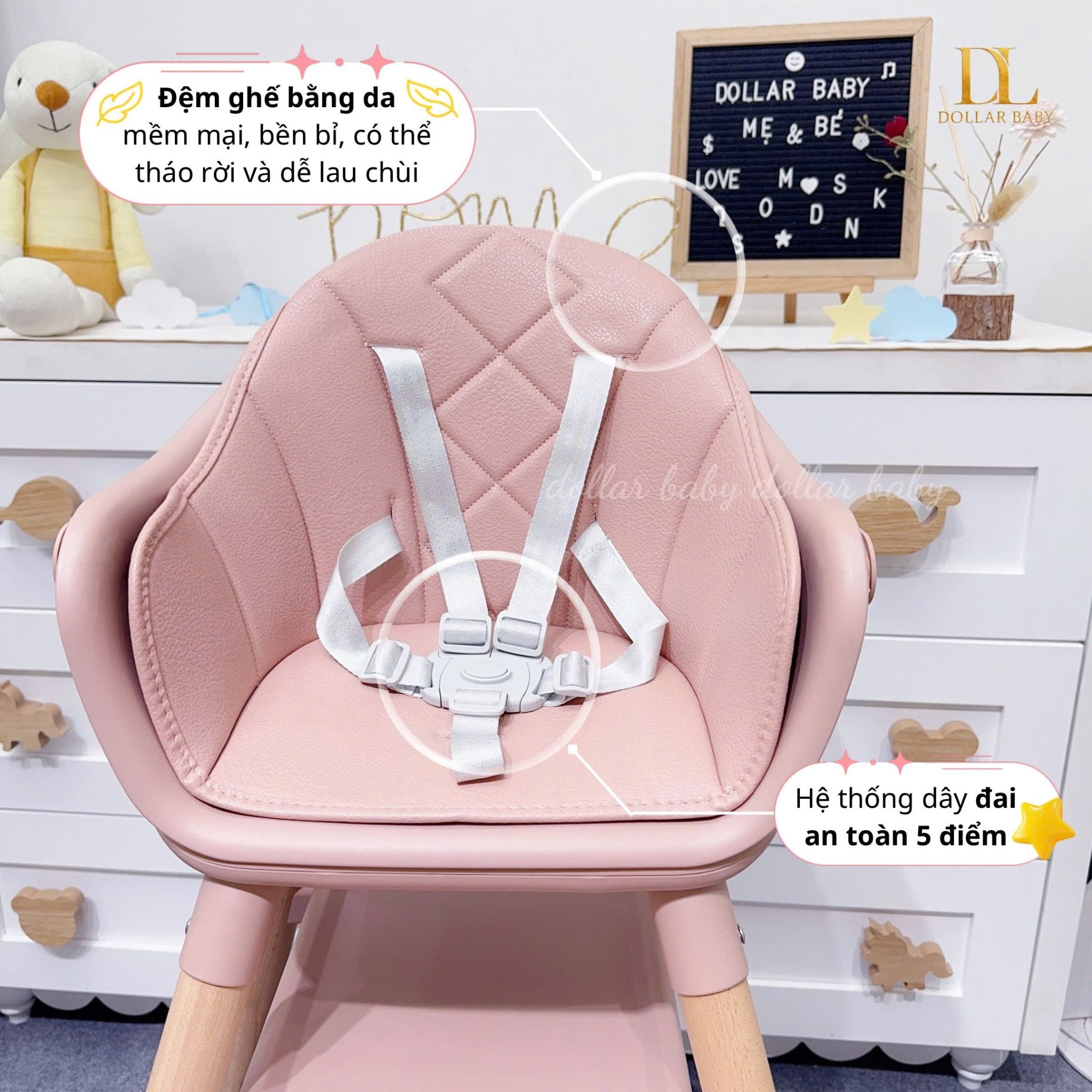  KIKKABOO - Ghế ăn dặm Woody 6in1 
