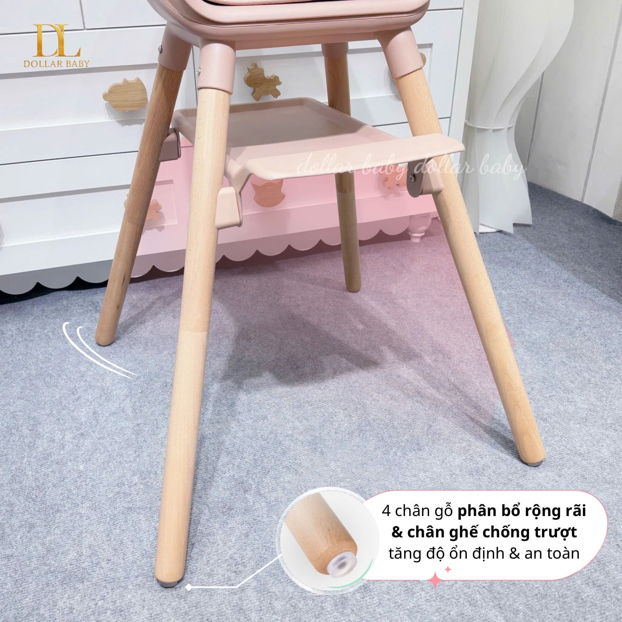  KIKKABOO - Ghế ăn dặm Woody 6in1 