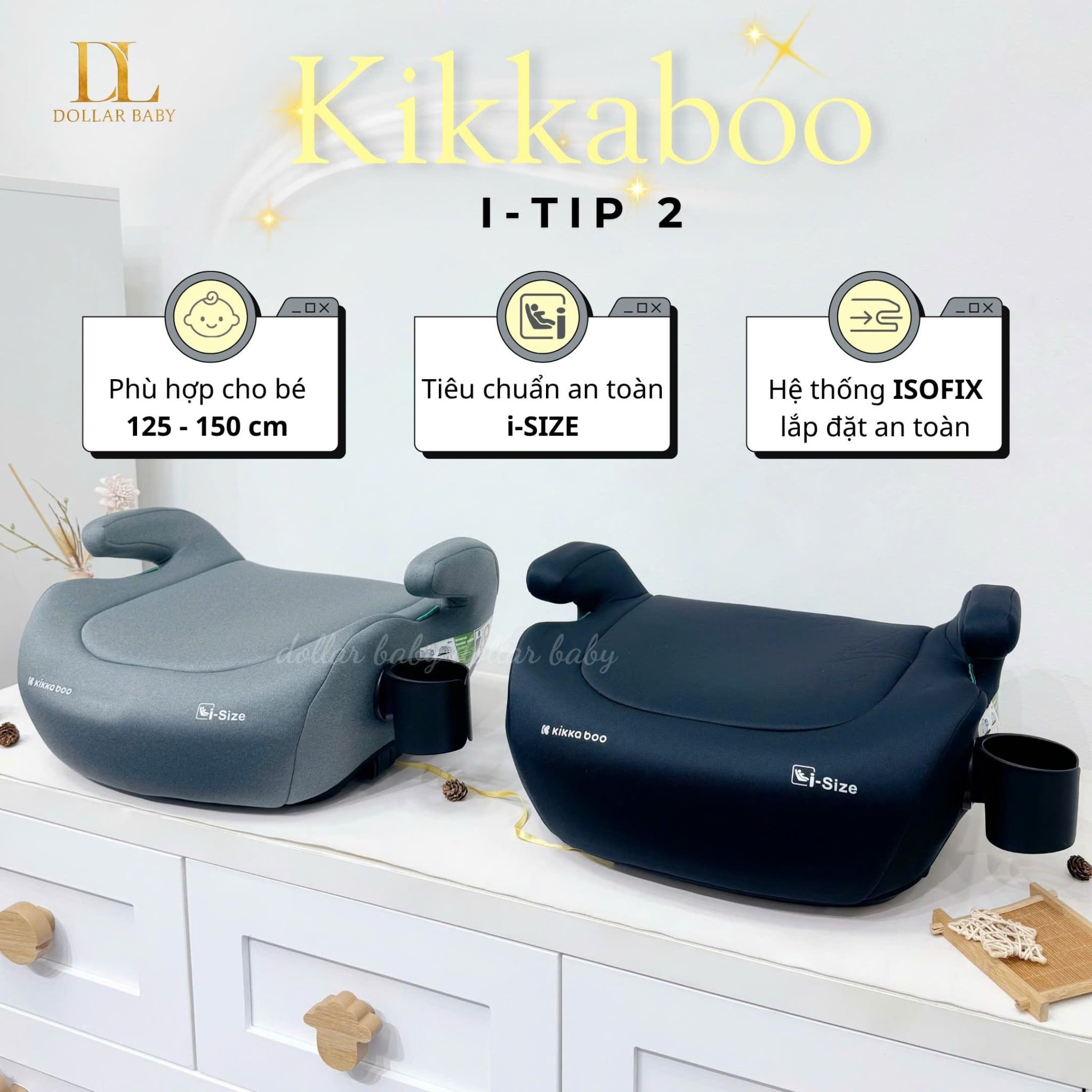  KIKKABOO - Ghế ô tô i-Size i-Tip 2 (125-150cm) 