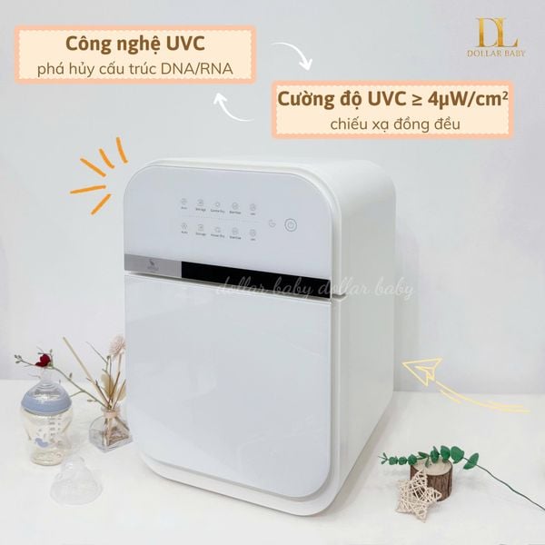 MOAZ BÉBÉ - Máy Tiệt Trùng UVC Và Sấy Khô Thông Minh Hai Ngăn Độc Lập MB132 