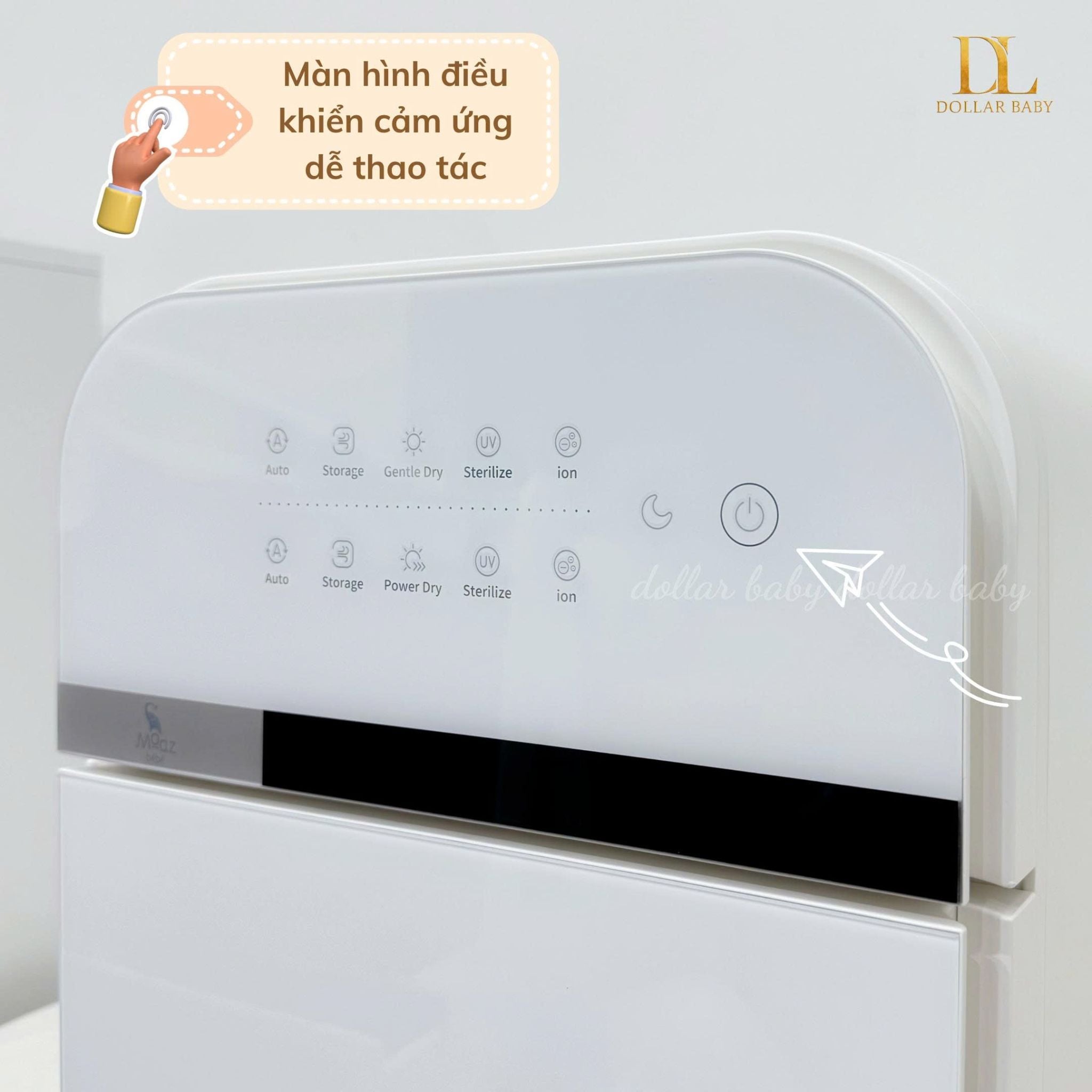  MOAZ BÉBÉ - Máy Tiệt Trùng UVC Và Sấy Khô Thông Minh Hai Ngăn Độc Lập MB132 