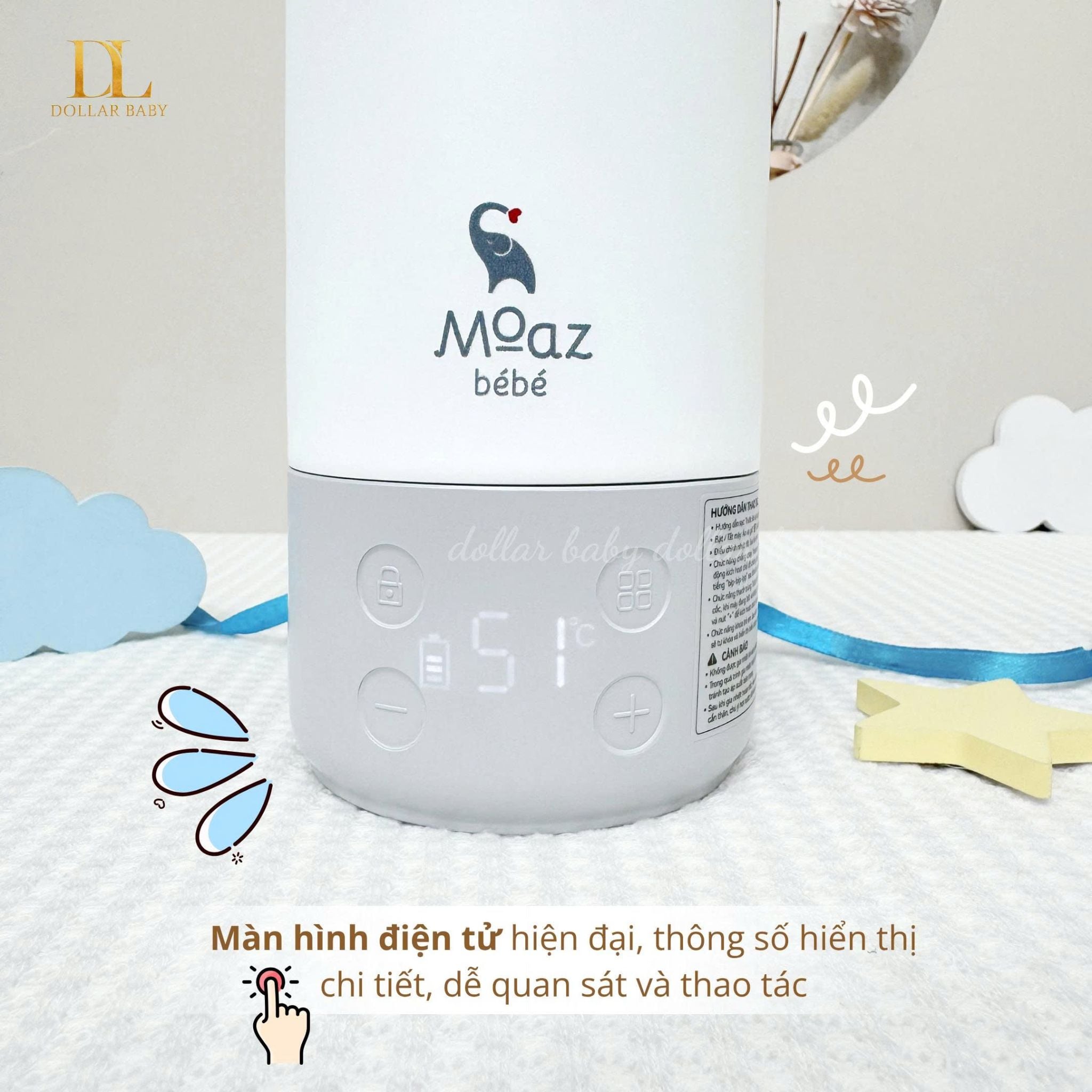  MOAZ BÉBÉ - Bình Đun Nước Cầm Tay MB130 