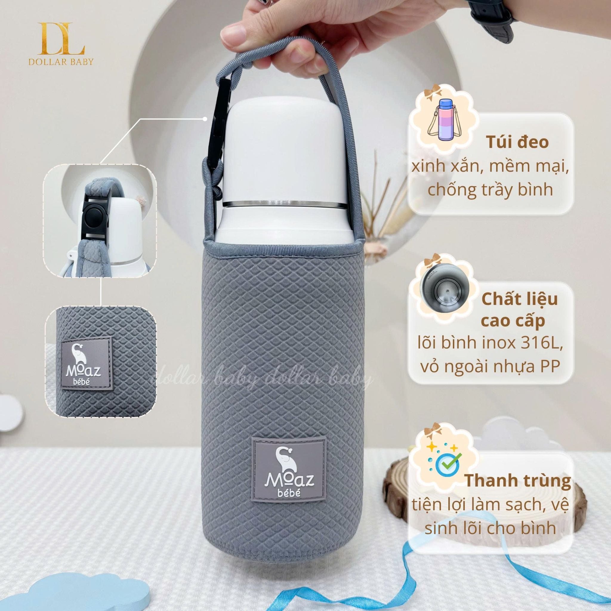  MOAZ BÉBÉ - Bình Đun Nước Cầm Tay MB130 