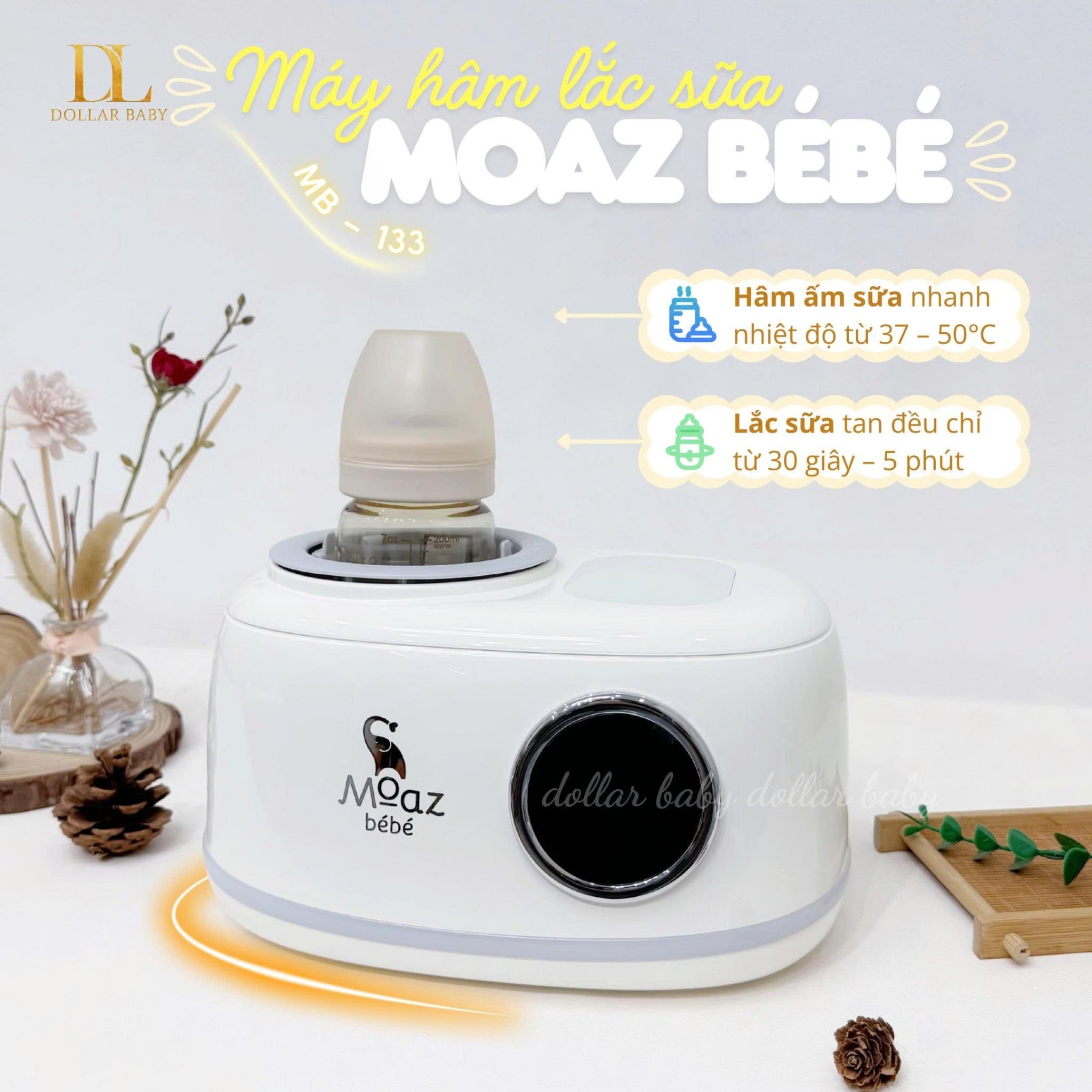  MOAZ BÉBÉ - Máy Hâm Lắc Sữa MB133 