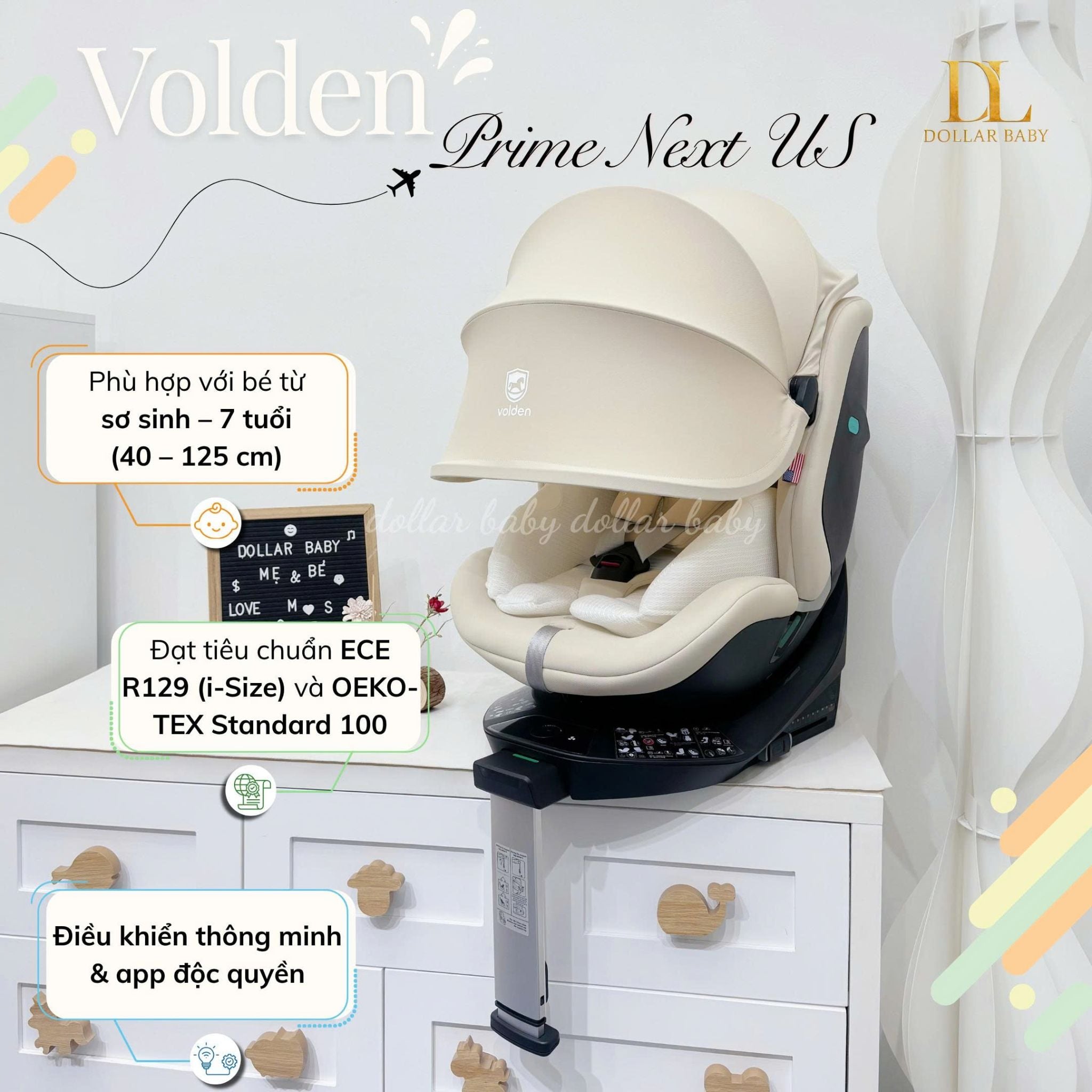  VOLDEN - Ghế ô tô trẻ em Prime NextUS (40-125cm) 