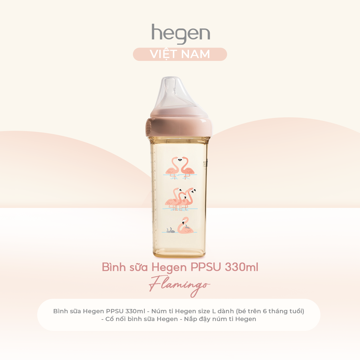  Bình sữa Hegen PPSU Hoạ Tiết - Pink 