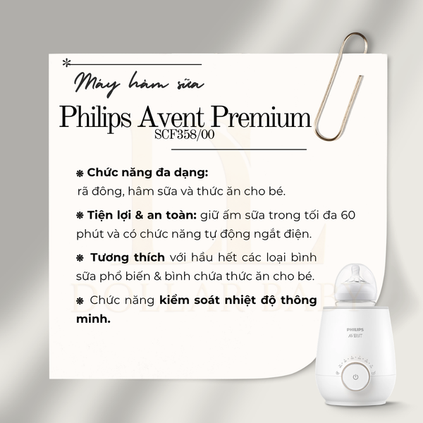  Philips Avent Premium - Máy hâm sữa và thức ăn cao cấp SCF358/00 