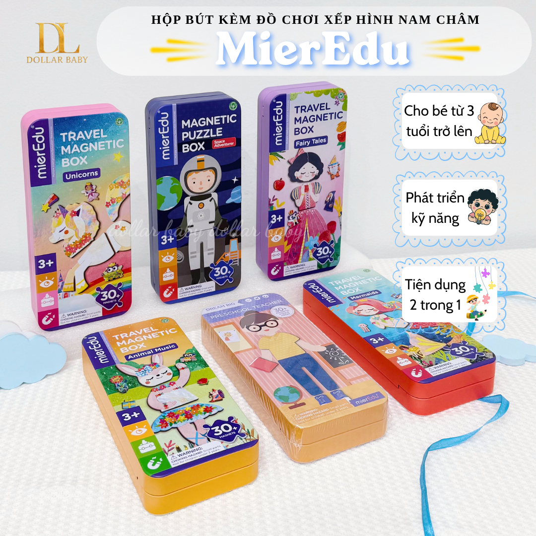 MierEdu - Hộp bút kèm đồ chơi xếp hình nam châm 