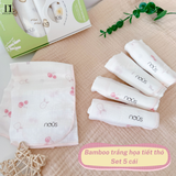  NOUS - Set 5 khăn sữa trắng in hoạ tiết 
