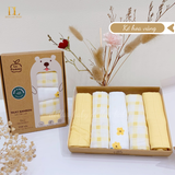  Set 5 Khăn Sữa Sợi Tre Lụa La Pomme Phối Màu ( 30 x 30 ) 