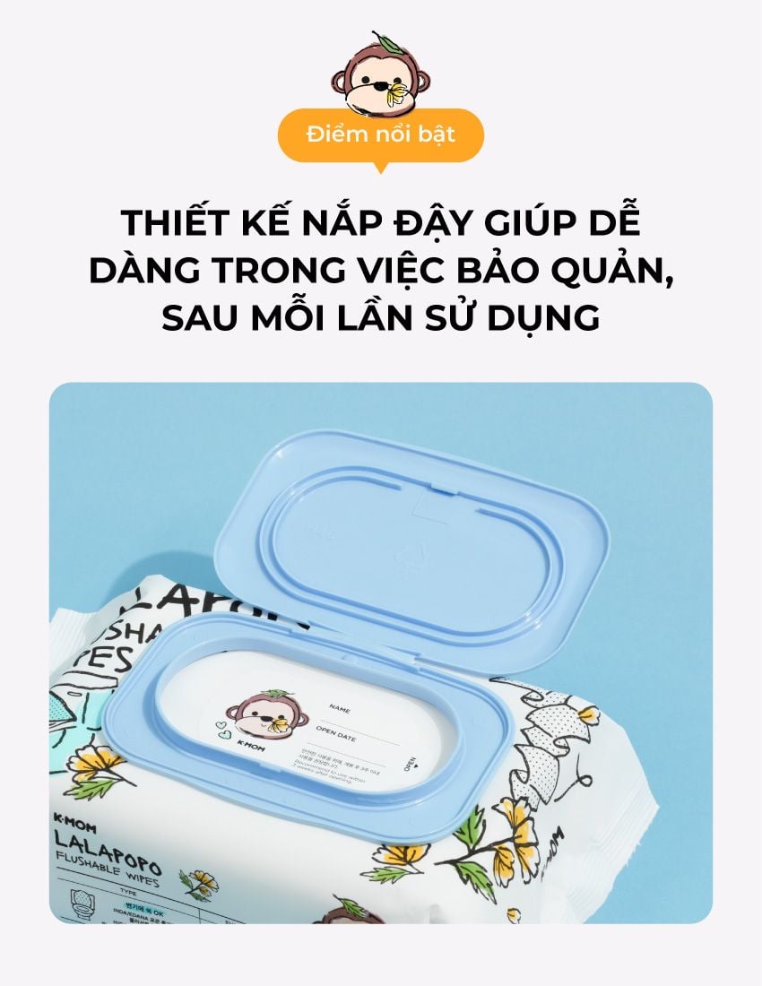  Khăn Ướt Tự Huỷ Lalapopo K-mom 