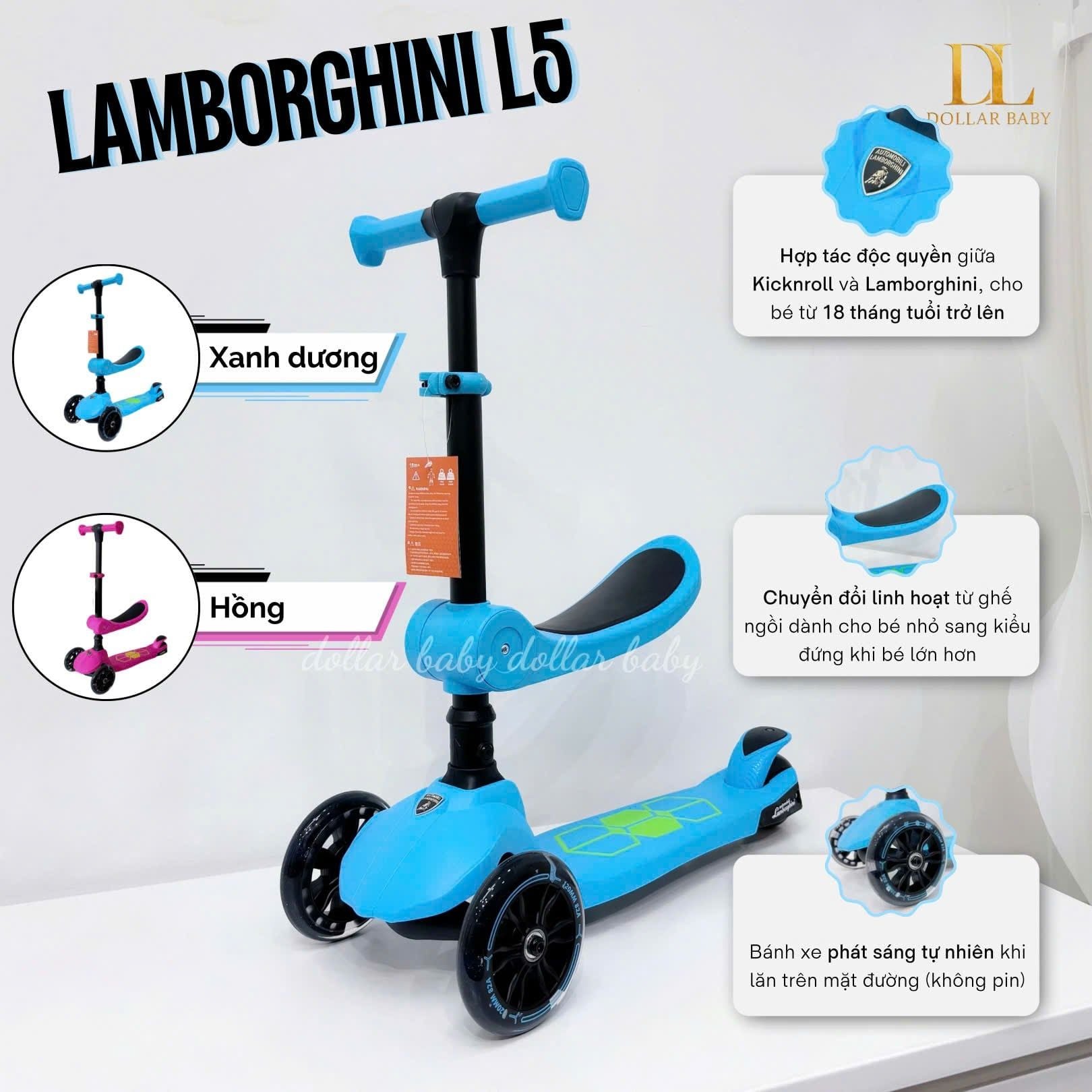  Xe Trượt Lamborghini L5 2 Trong 1 