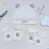  HRNEE- Set pk mũ bao tay chân Bamboo Mix Modal 