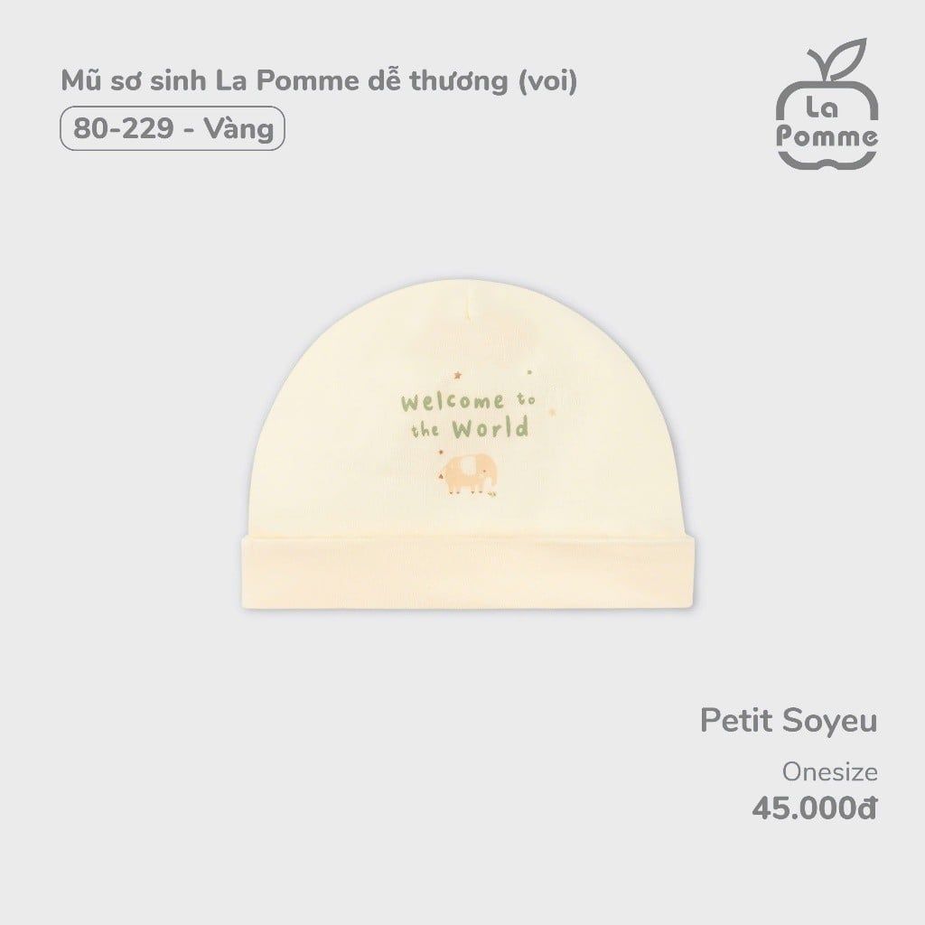  LA POMME - Mũ sơ sinh dễ thương (voi) 