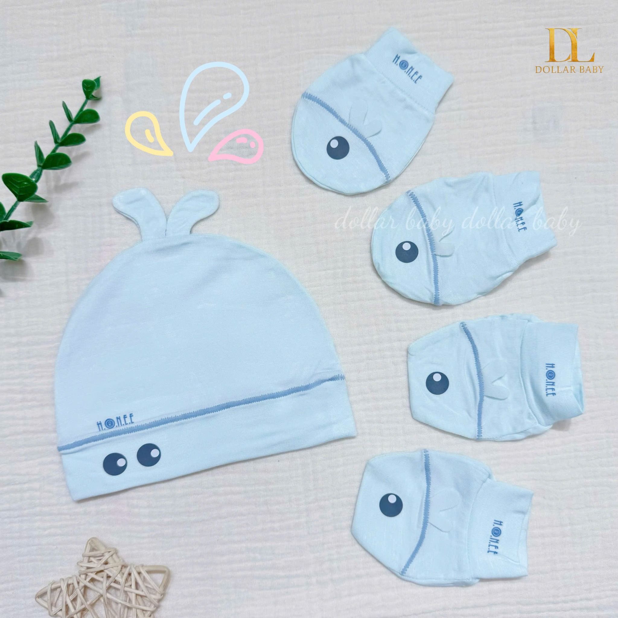  HRNEE - Set pk mũ bao tay chân Nemoo 