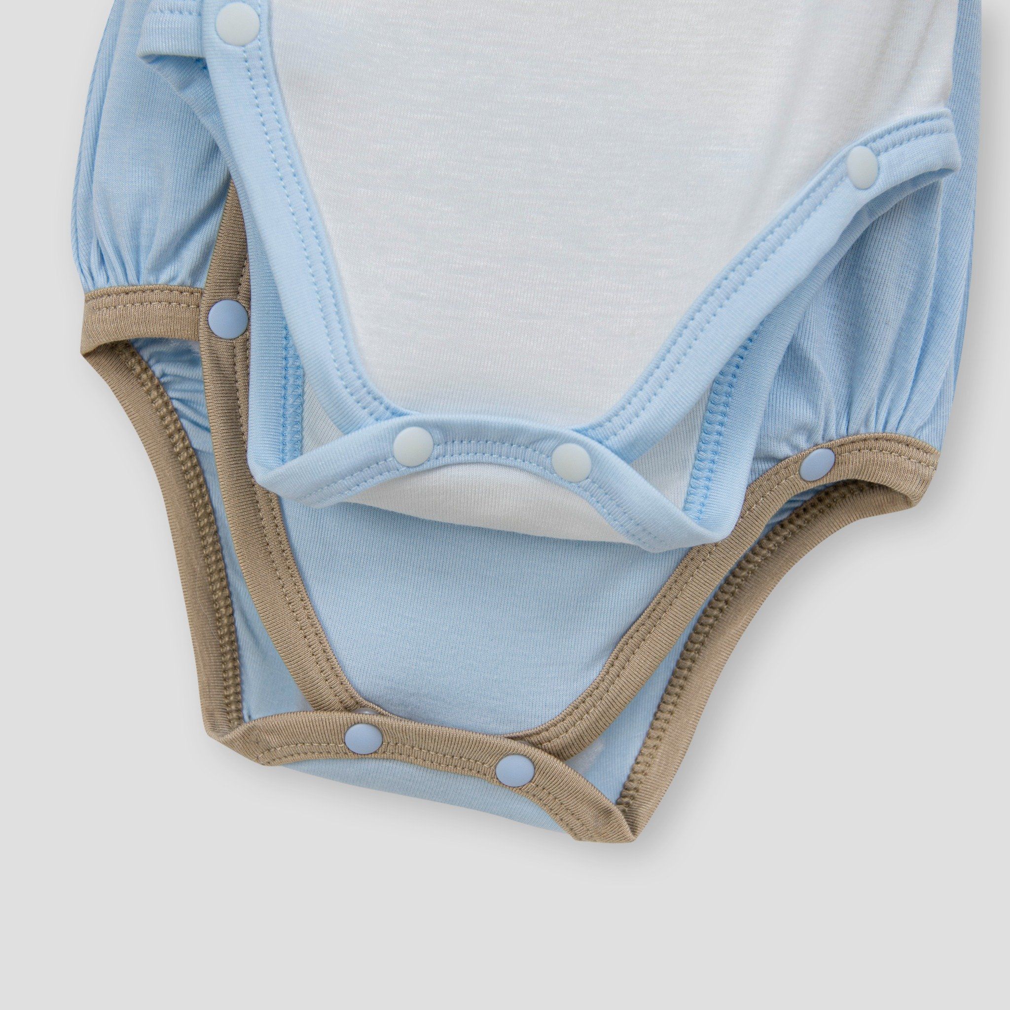  NOUS - Set 2 bodysuit cài lệch cộc tay màu xanh phối trắng 