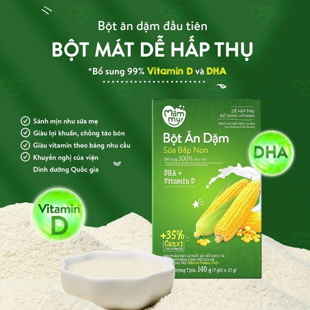 Bột Ăn Dặm Mămmy - 140 Gram  / 6 tháng ( Hộp 7 gói x 20 Gram ) 