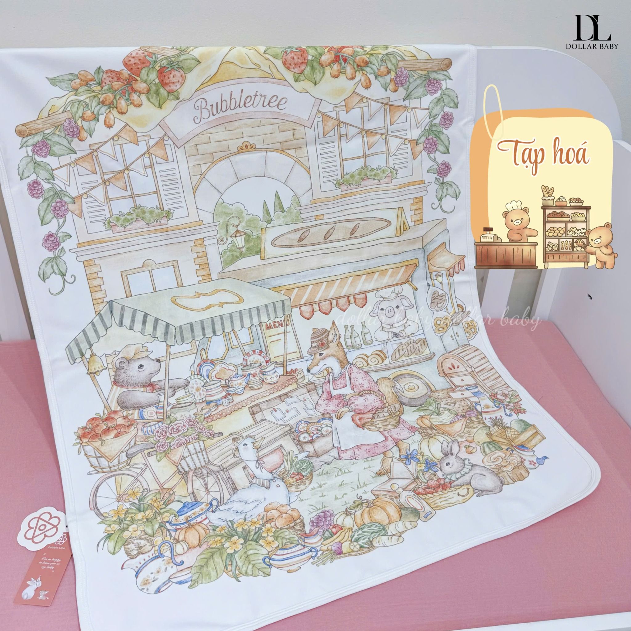  Thảm Nằm Chống Thấm 4 Lớp Classic Puure Cotton Bubble Tree - 70x90cm 