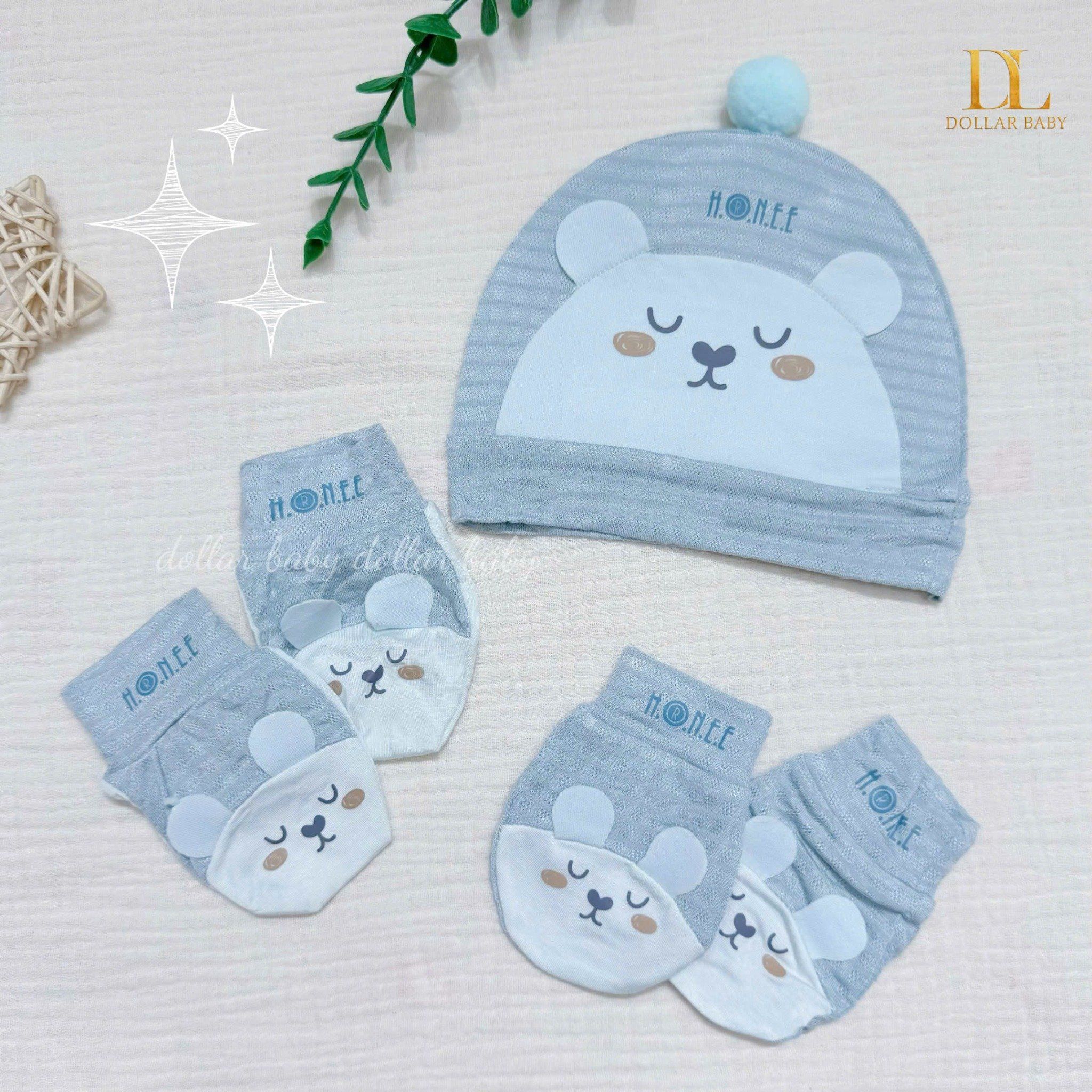  HRNEE - Set pk mũ bao tay chân Teddy 