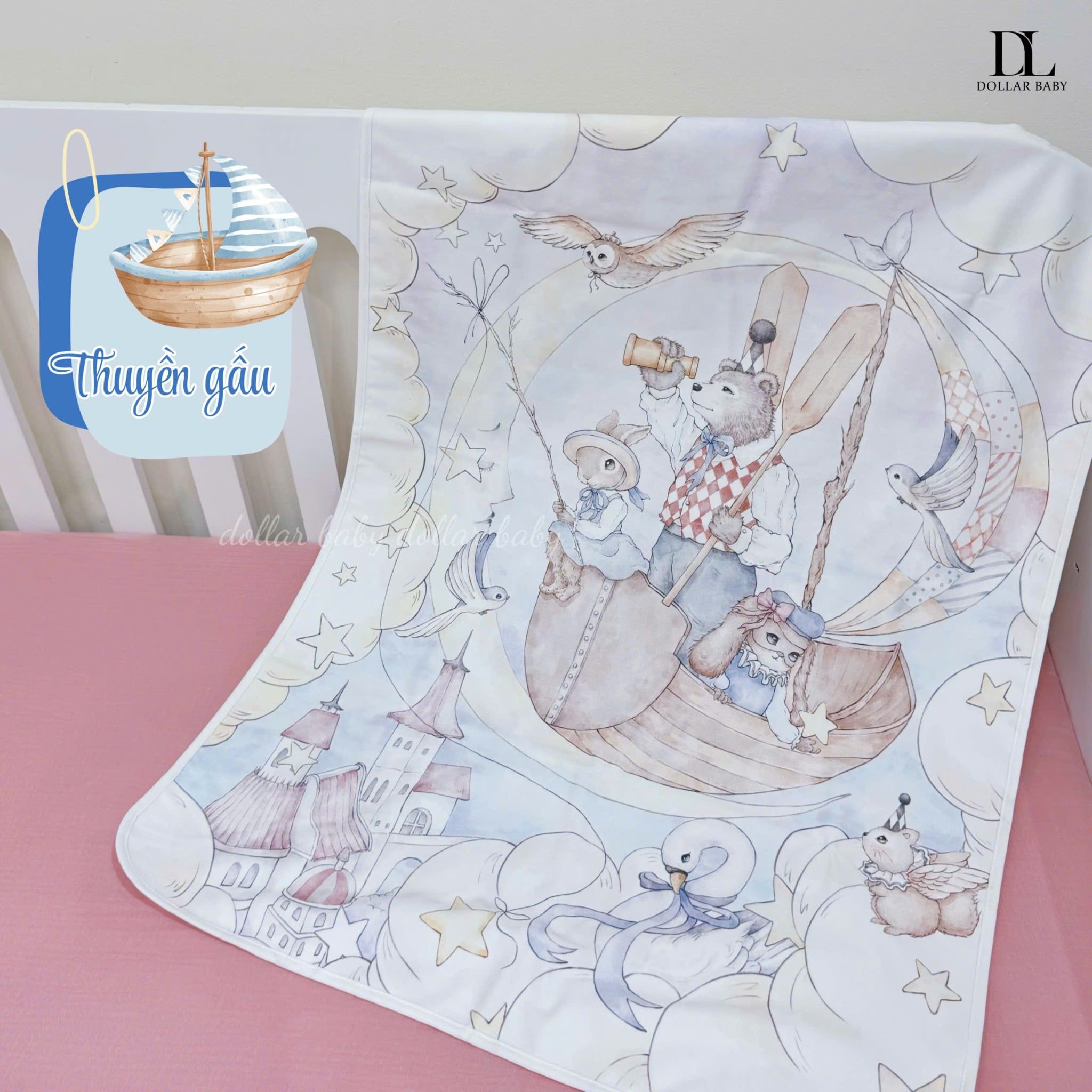  Thảm Nằm Chống Thấm 4 Lớp Classic Puure Cotton Bubble Tree - 70x90cm 