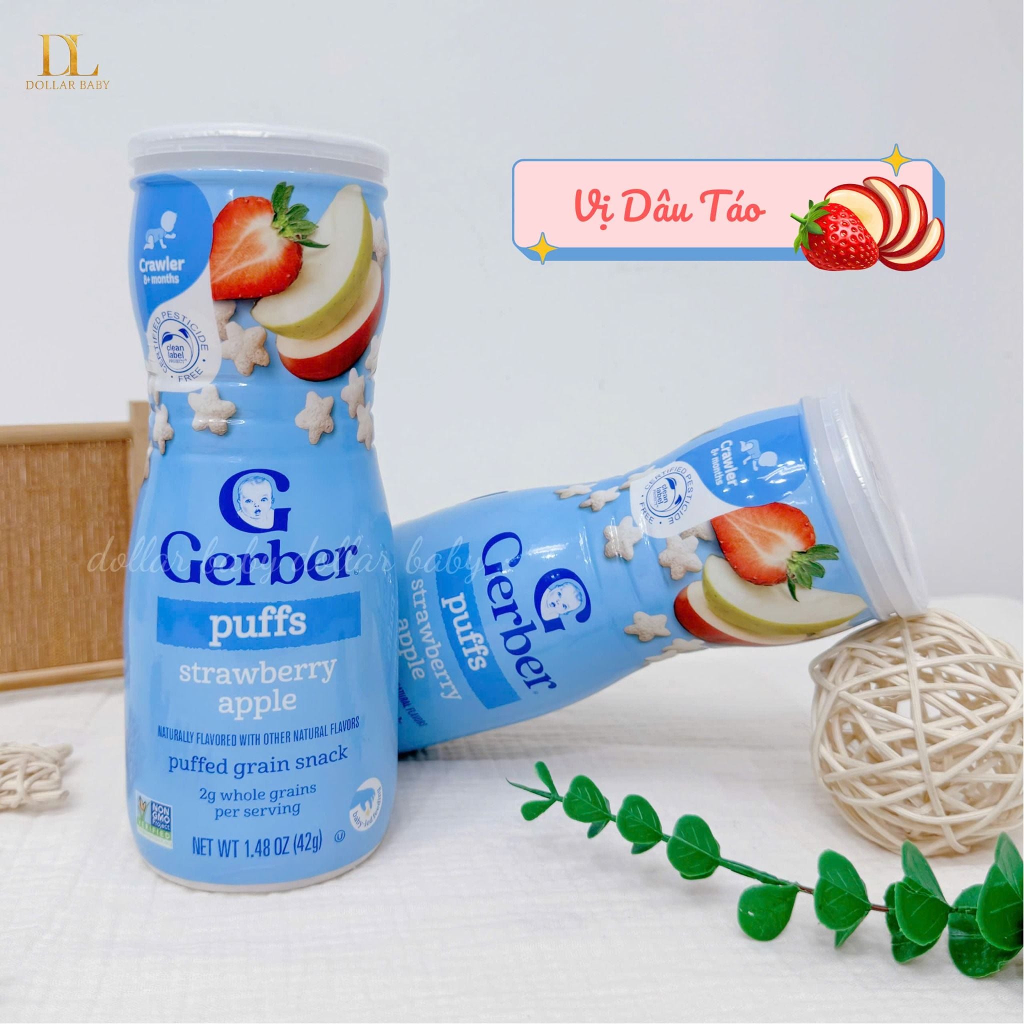  Bánh Ăn Dặm GERBER PUFFS ( 8M ) 