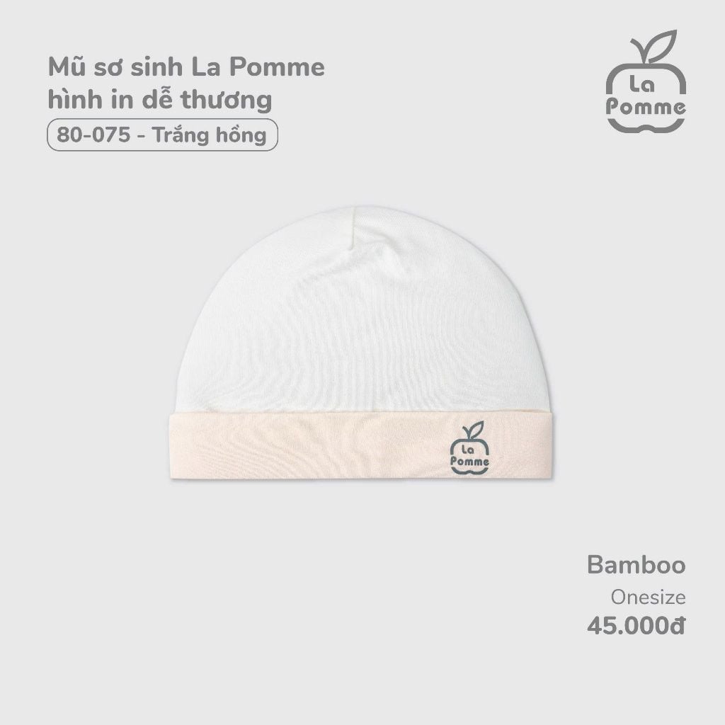  LA POMME - Mũ sơ sinh hình in dễ thương 