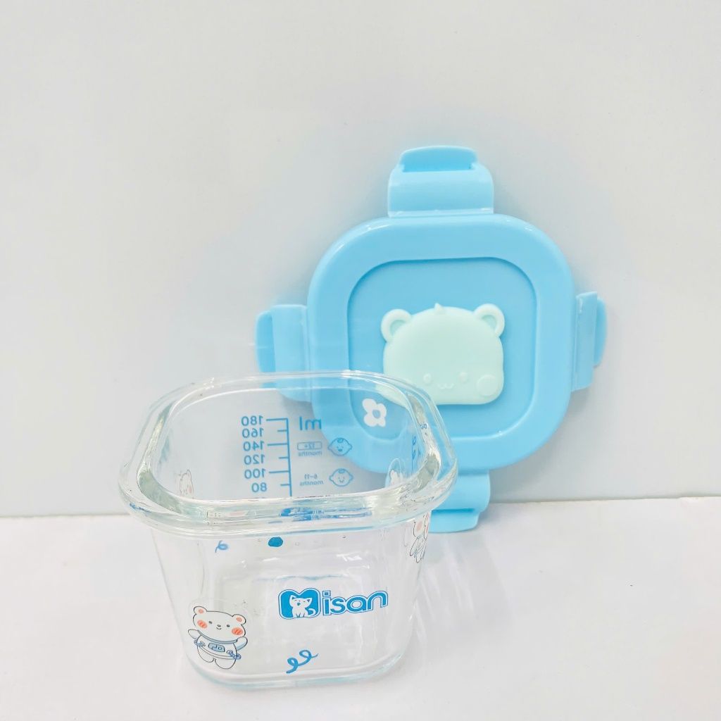  Set 3 hộp thủy tinh trữ đồ ăn dặm Misan 230ml 