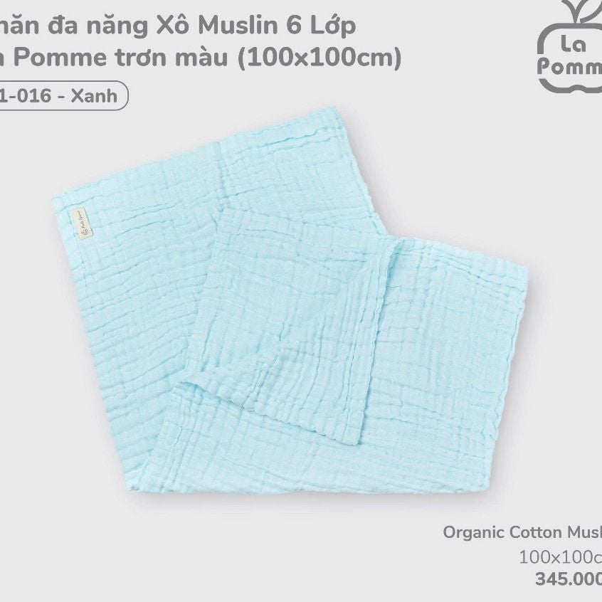  Khăn Đa Năng Xô Muslin 6 Lớp La Pomme Hoạ Tiết ( 100 x 100 ) 
