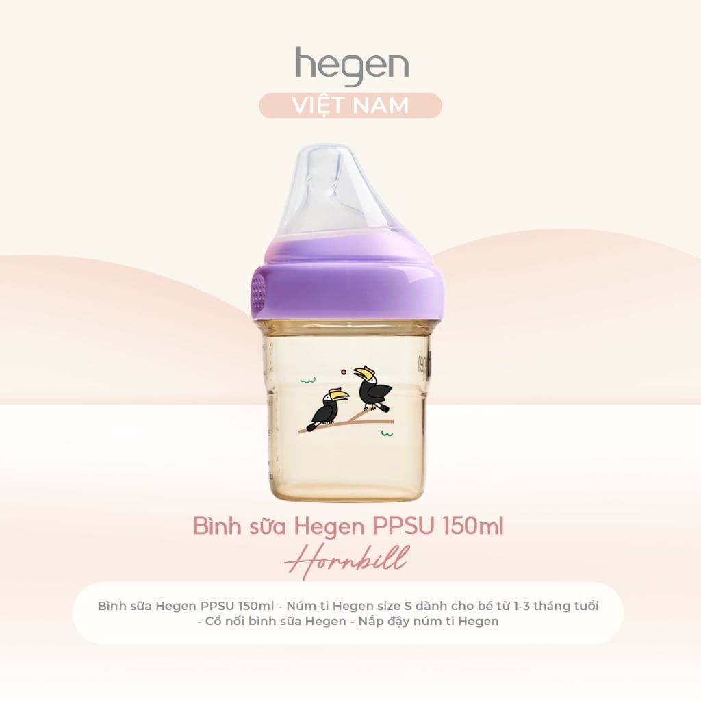  Bình sữa Hegen PPSU Hoạ Tiết - Purple 