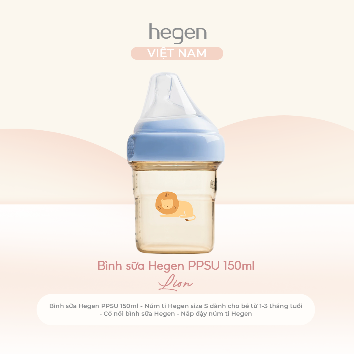  Bình sữa Hegen PPSU Hoạ Tiết - Blue 